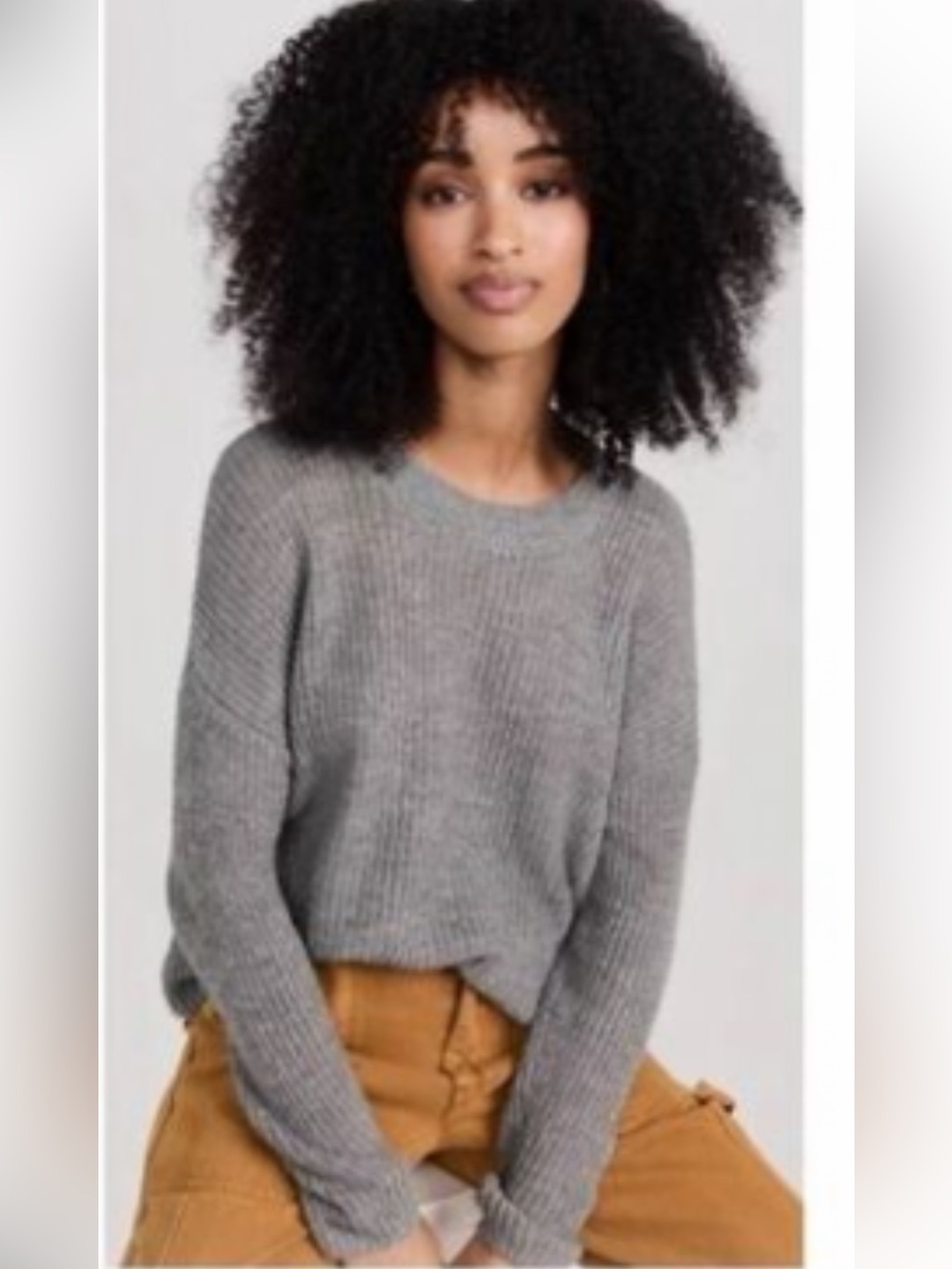Madewell Cozy Ribbed Crewneck Alpaca Blend Sweater - Gray Size Large